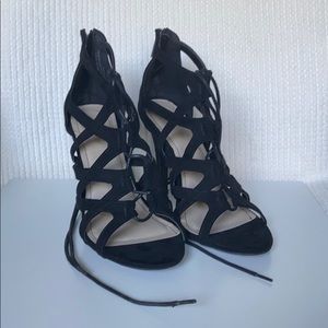 Women’s Size 8 Black Lace-Up Stilettos